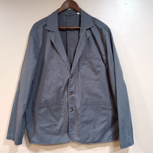 Pact Jacket Organic Brushed Twill Patch Pockets Gray Work Travel Womens L Blazer - Picture 1 of 10